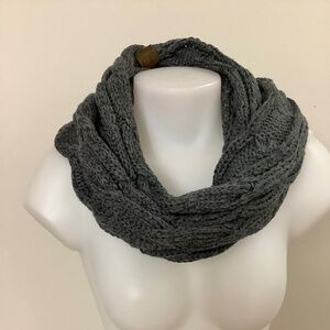 CC Grey Sparkly Cableknit infinity scarf